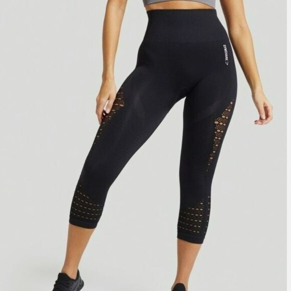 NWOT Gymshark Energy Seamless Cropped Leggings - Black